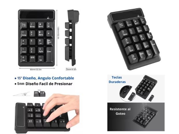 &u++ TECLADO PC MINI NUMERICO WIRELESS CMK-K3